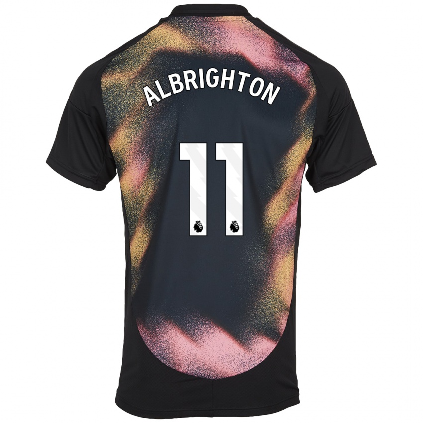 Kinder Marc Albrighton #11 Schwarz Weiß Auswärtstrikot Trikot 2024/25 T-Shirt Schweiz