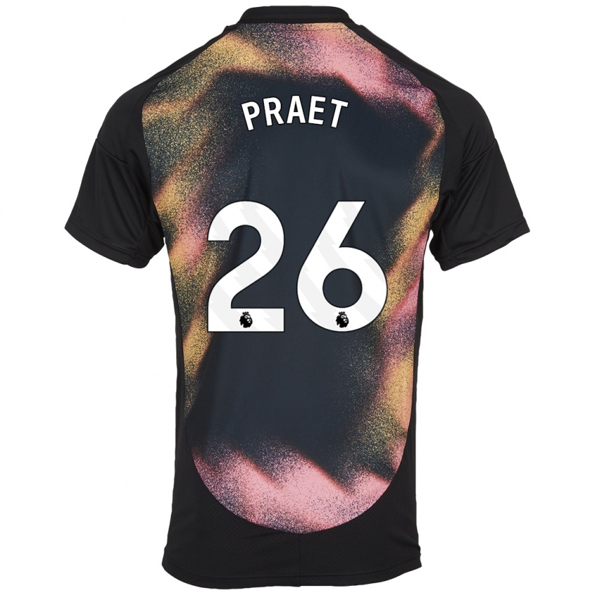 Kinder Dennis Praet #26 Schwarz Weiß Auswärtstrikot Trikot 2024/25 T-Shirt Schweiz