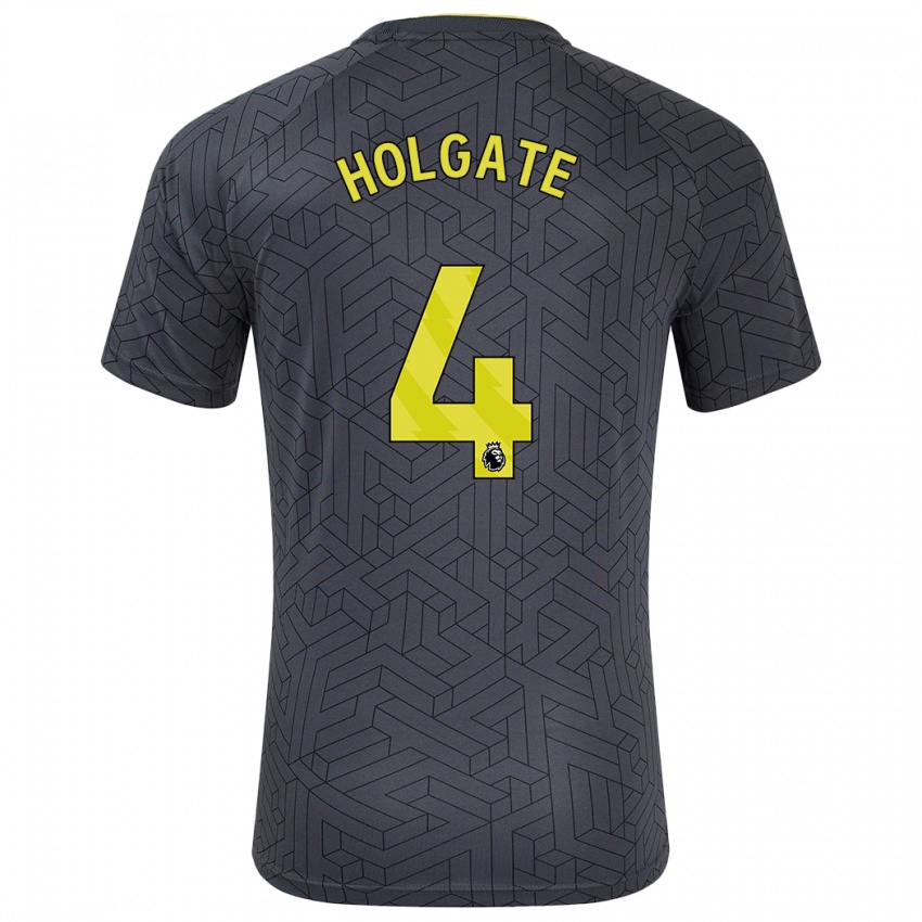 Kinder Mason Holgate #4 Schwarz Gelb Auswärtstrikot Trikot 2024/25 T-Shirt Schweiz