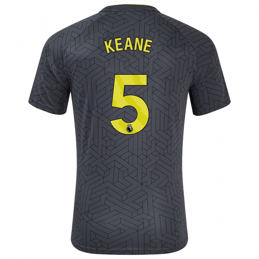 Enfant Maillot Michael Keane #5 Noir Jaune Tenues Extérieur 2024/25 T-Shirt Suisse