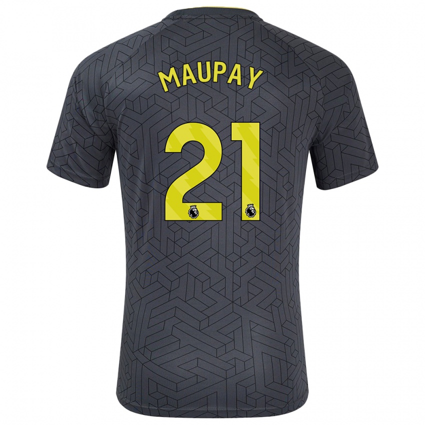 Enfant Maillot Neal Maupay #21 Noir Jaune Tenues Extérieur 2024/25 T-Shirt Suisse