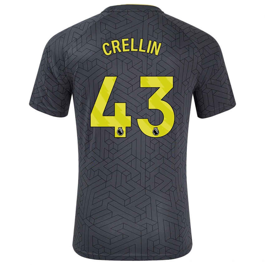 Enfant Maillot Billy Crellin #43 Noir Jaune Tenues Extérieur 2024/25 T-Shirt Suisse