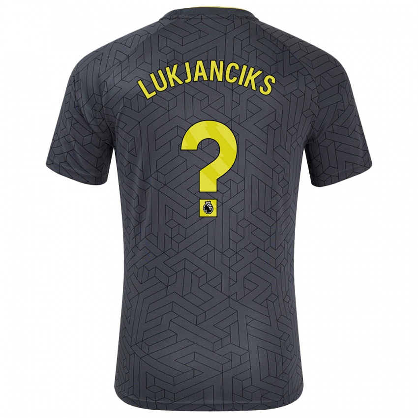 Enfant Maillot Douglass Lukjanciks #0 Noir Jaune Tenues Extérieur 2024/25 T-Shirt Suisse