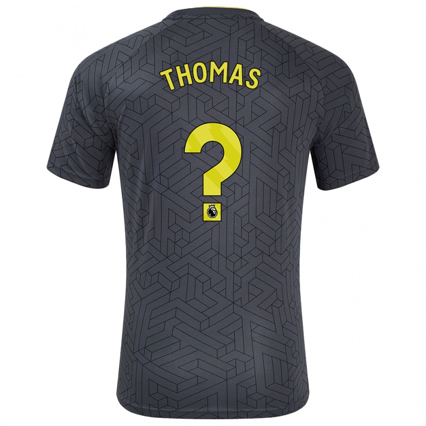 Enfant Maillot Aled Thomas #0 Noir Jaune Tenues Extérieur 2024/25 T-Shirt Suisse