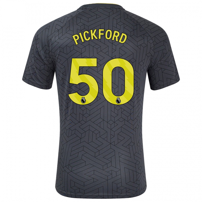 Enfant Maillot George Pickford #50 Noir Jaune Tenues Extérieur 2024/25 T-Shirt Suisse