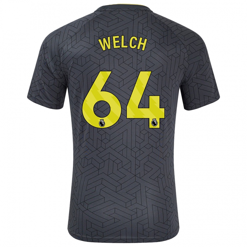 Enfant Maillot Reece Welch #64 Noir Jaune Tenues Extérieur 2024/25 T-Shirt Suisse