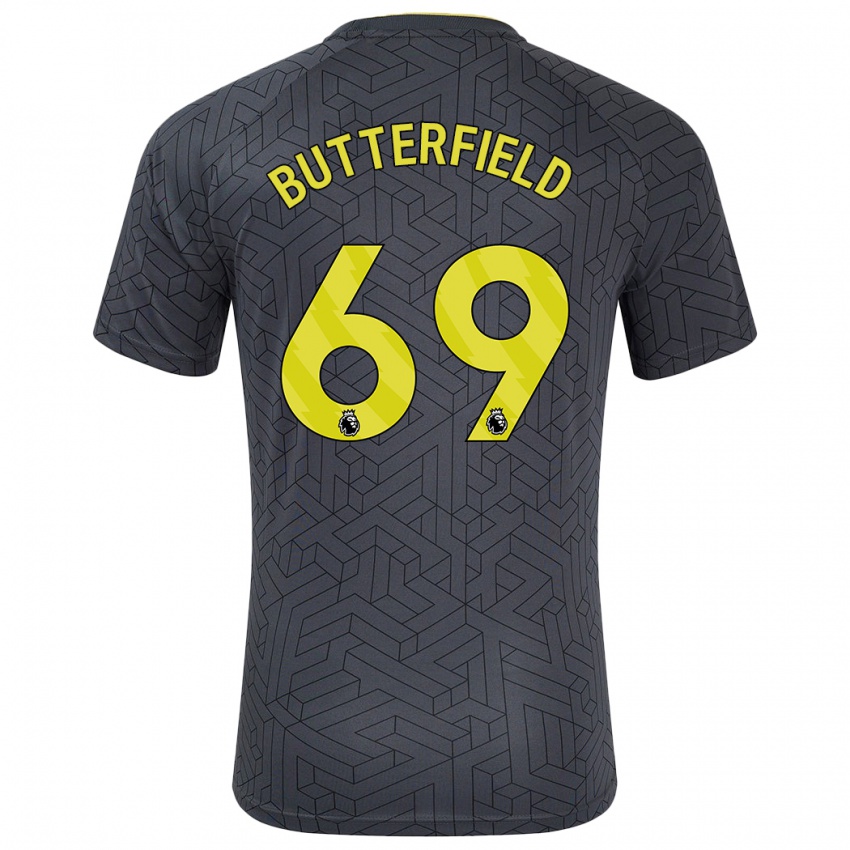 Kinder Luke Butterfield #69 Schwarz Gelb Auswärtstrikot Trikot 2024/25 T-Shirt Schweiz