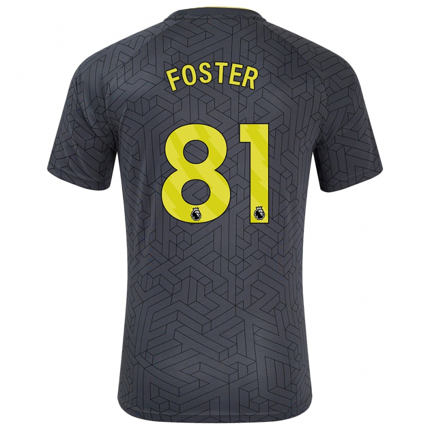 Enfant Maillot Harvey Foster #81 Noir Jaune Tenues Extérieur 2024/25 T-Shirt Suisse