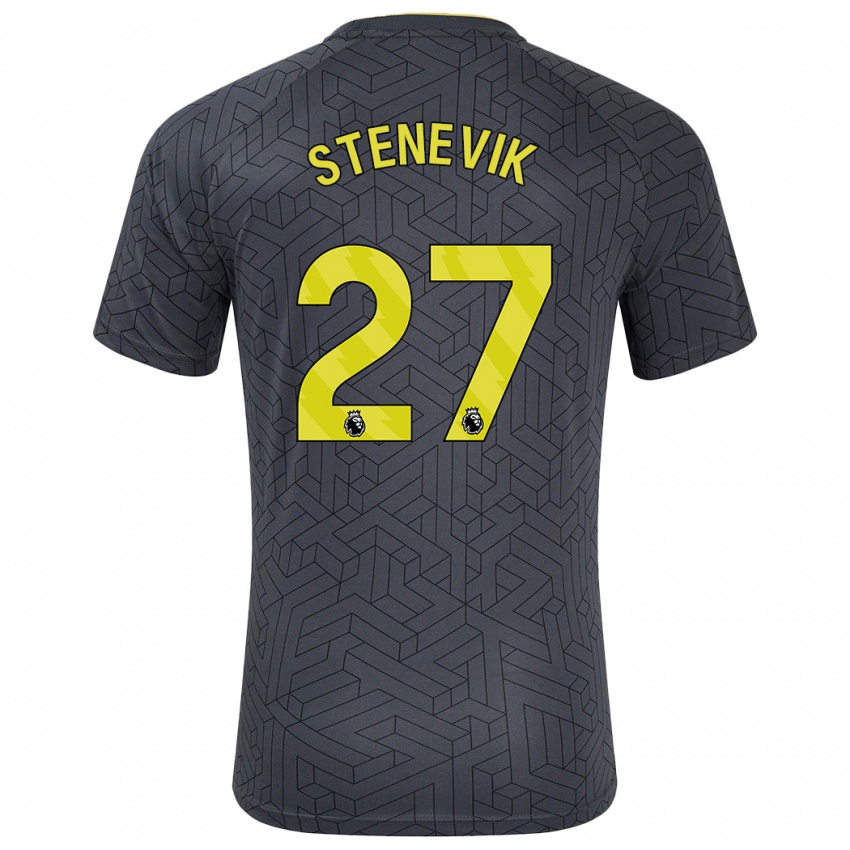 Enfant Maillot Elise Stenevik #27 Noir Jaune Tenues Extérieur 2024/25 T-Shirt Suisse