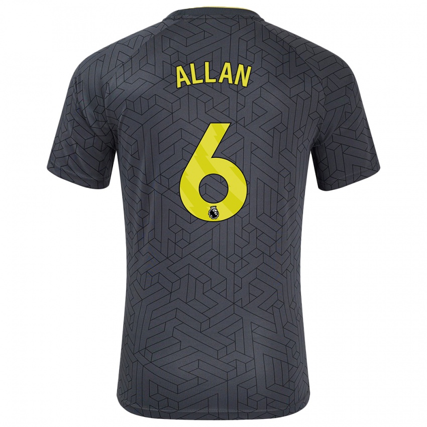 Enfant Maillot Allan #6 Noir Jaune Tenues Extérieur 2024/25 T-Shirt Suisse