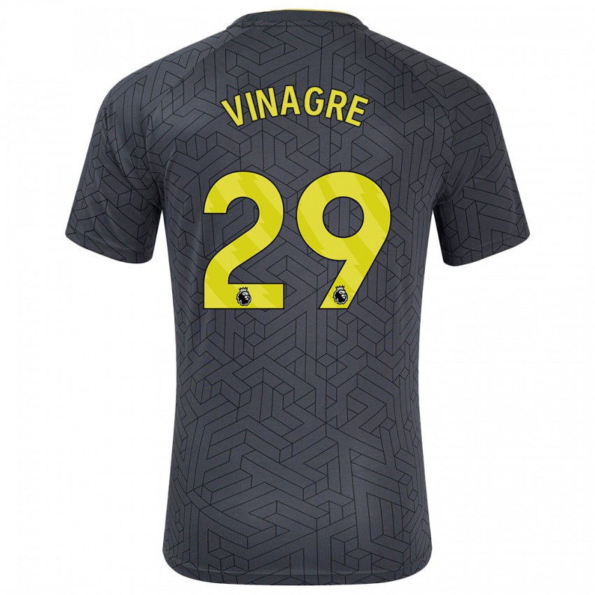 Enfant Maillot Ruben Vinagre #29 Noir Jaune Tenues Extérieur 2024/25 T-Shirt Suisse