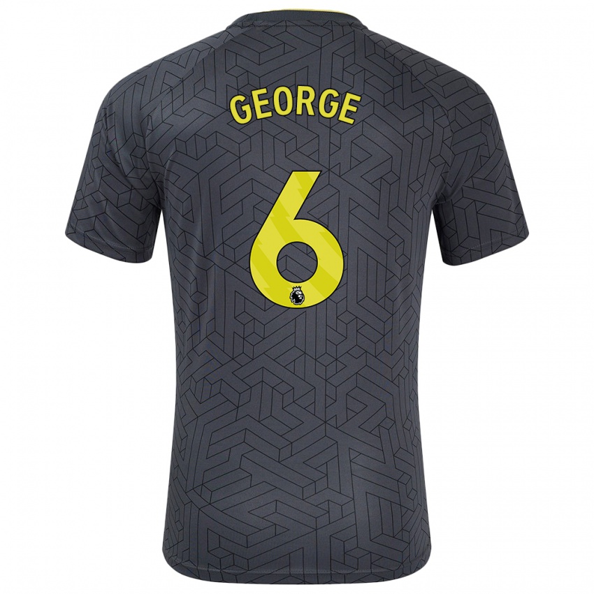 Enfant Maillot Gabrielle George #6 Noir Jaune Tenues Extérieur 2024/25 T-Shirt Suisse