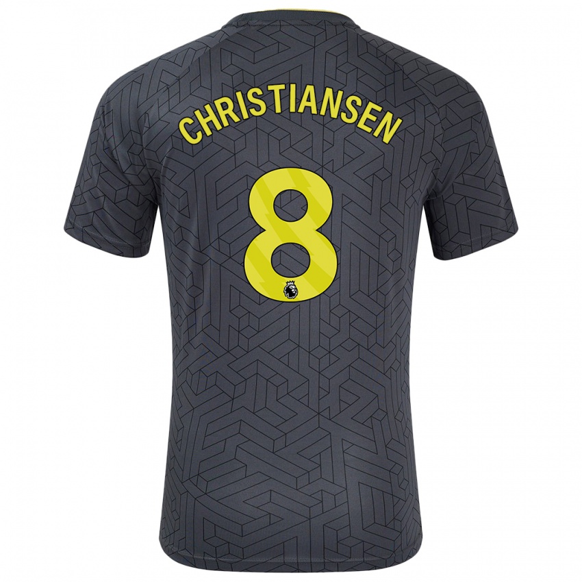 Enfant Maillot Izzy Christiansen #8 Noir Jaune Tenues Extérieur 2024/25 T-Shirt Suisse