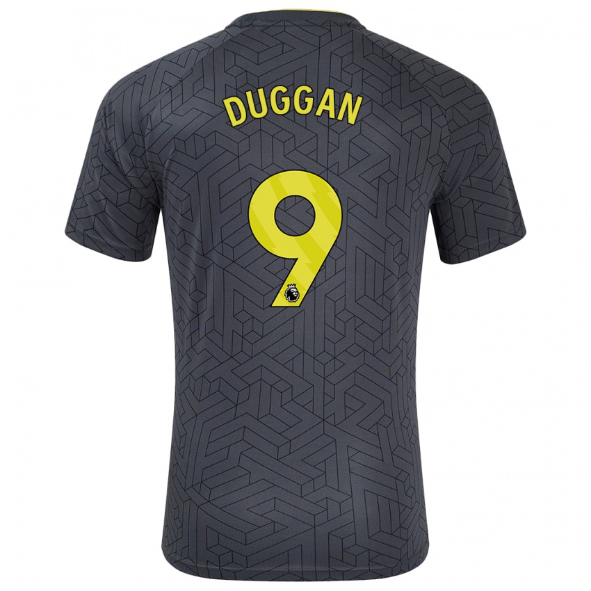 Enfant Maillot Toni Duggan #9 Noir Jaune Tenues Extérieur 2024/25 T-Shirt Suisse