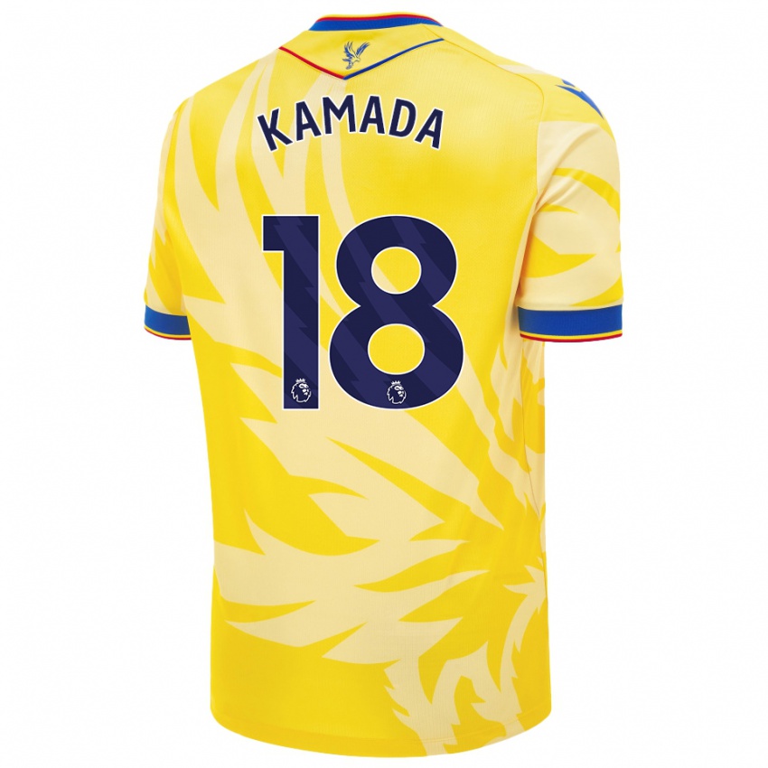 Enfant Maillot Daichi Kamada #18 Jaune Tenues Extérieur 2024/25 T-Shirt Suisse