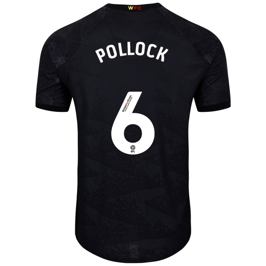 Kinder Mattie Pollock #6 Schwarz Weiß Auswärtstrikot Trikot 2024/25 T-Shirt Schweiz