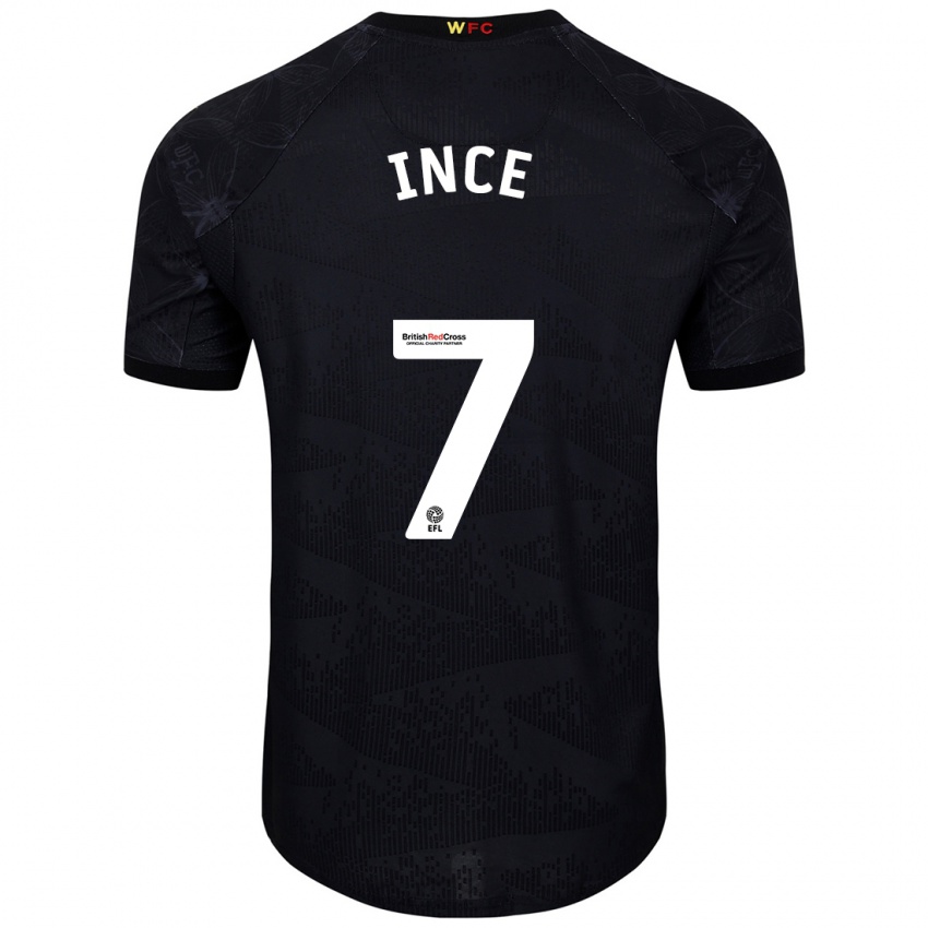 Kinder Tom Ince #7 Schwarz Weiß Auswärtstrikot Trikot 2024/25 T-Shirt Schweiz