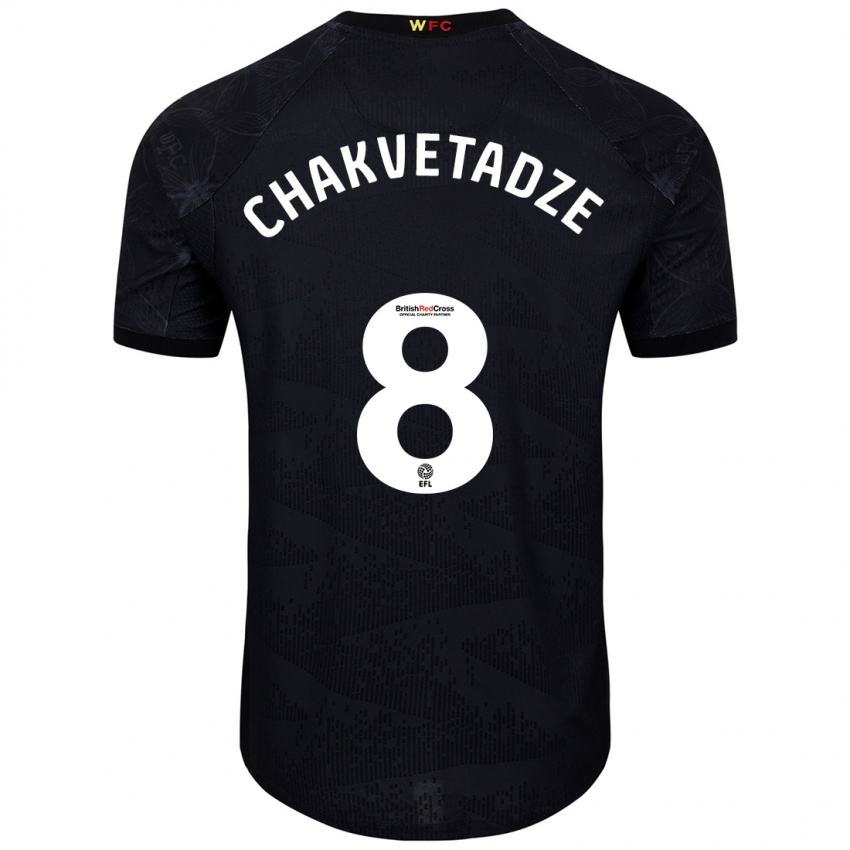 Kinder Giorgi Chakvetadze #8 Schwarz Weiß Auswärtstrikot Trikot 2024/25 T-Shirt Schweiz