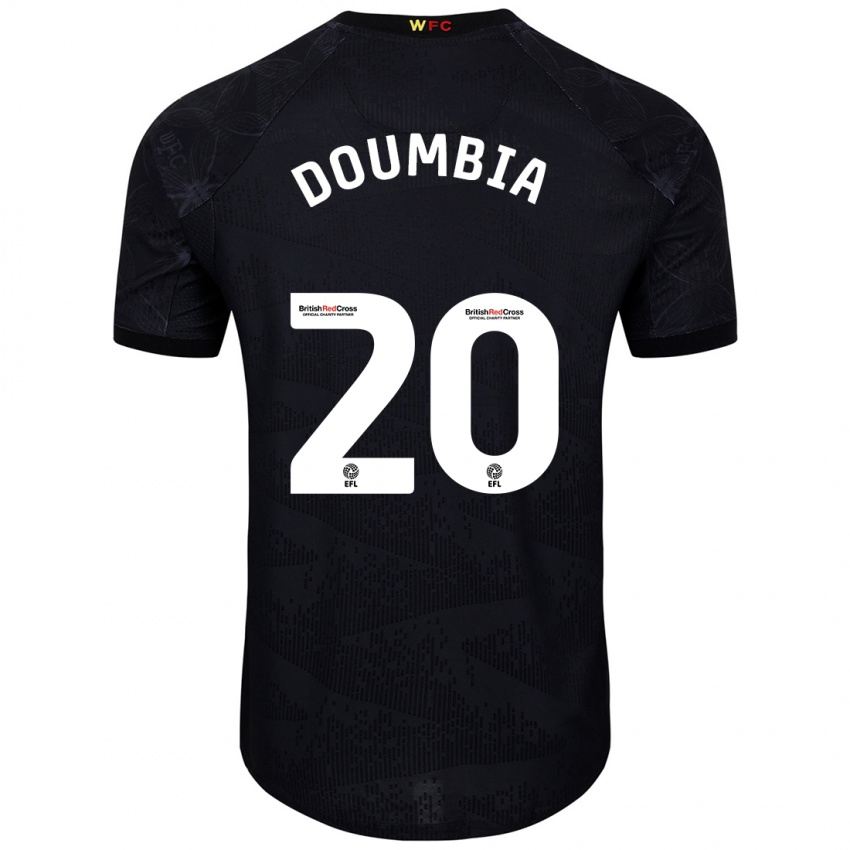 Kinder Mamadou Doumbia #20 Schwarz Weiß Auswärtstrikot Trikot 2024/25 T-Shirt Schweiz