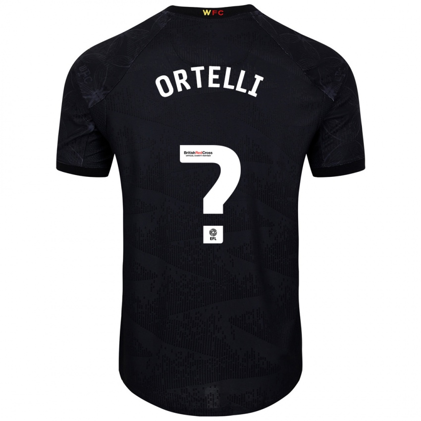 Kinder Gabriel Ortelli #0 Schwarz Weiß Auswärtstrikot Trikot 2024/25 T-Shirt Schweiz