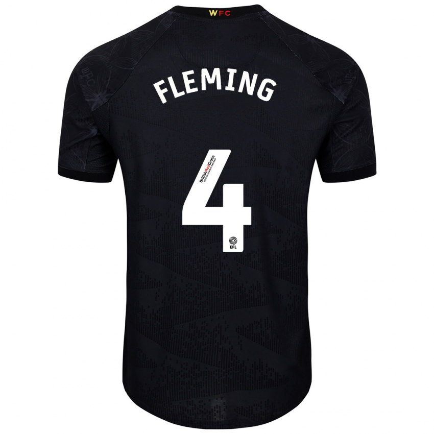 Kinder Charlotte Fleming #4 Schwarz Weiß Auswärtstrikot Trikot 2024/25 T-Shirt Schweiz