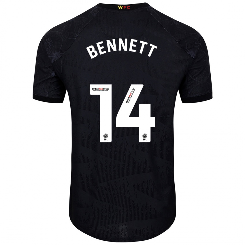 Kinder Harley Bennett #14 Schwarz Weiß Auswärtstrikot Trikot 2024/25 T-Shirt Schweiz