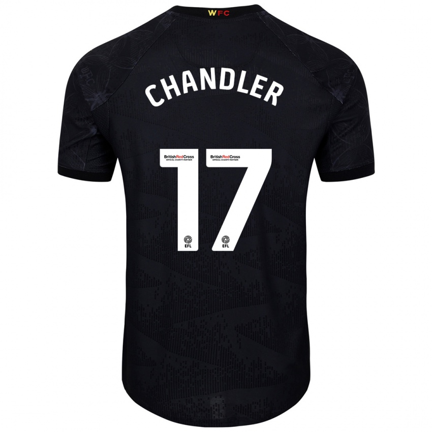 Kinder Megan Chandler #17 Schwarz Weiß Auswärtstrikot Trikot 2024/25 T-Shirt Schweiz