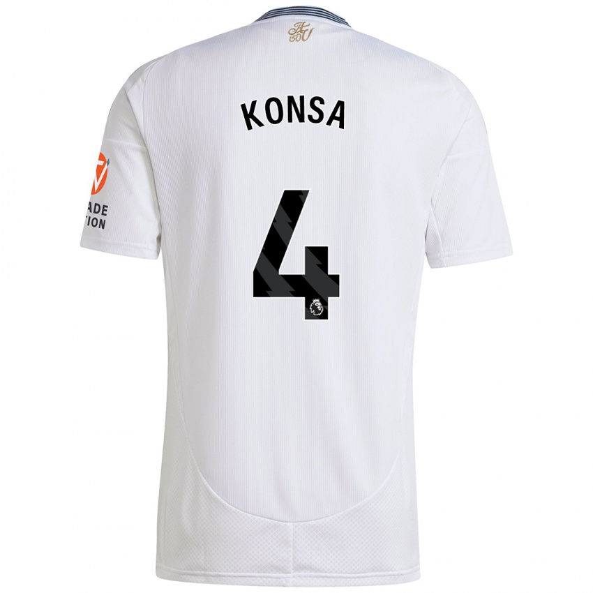 Kinder Ezri Konsa #4 Weiß Auswärtstrikot Trikot 2024/25 T-Shirt Schweiz