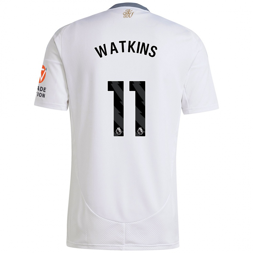 Kinder Ollie Watkins #11 Weiß Auswärtstrikot Trikot 2024/25 T-Shirt Schweiz