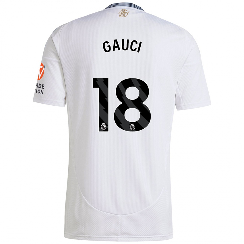 Enfant Maillot Joe Gauci #18 Blanc Tenues Extérieur 2024/25 T-Shirt Suisse