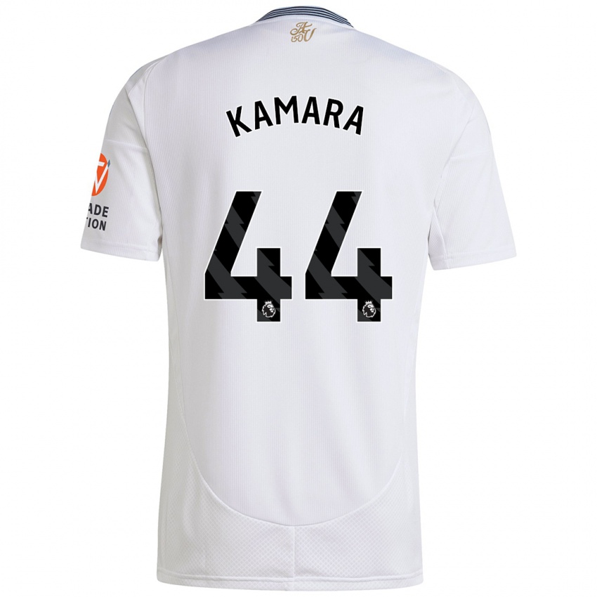 Enfant Maillot Boubacar Kamara #44 Blanc Tenues Extérieur 2024/25 T-Shirt Suisse