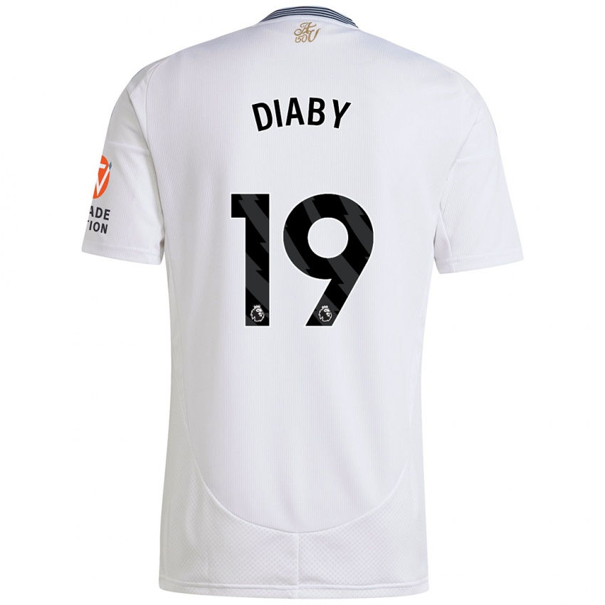 Kinder Moussa Diaby #19 Weiß Auswärtstrikot Trikot 2024/25 T-Shirt Schweiz