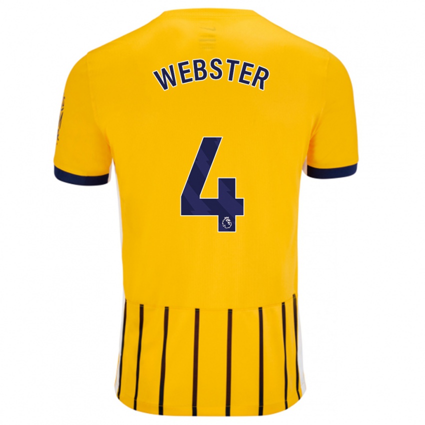 Kinder Adam Webster #4 Gold Blau Nadelstreifen Auswärtstrikot Trikot 2024/25 T-Shirt Schweiz