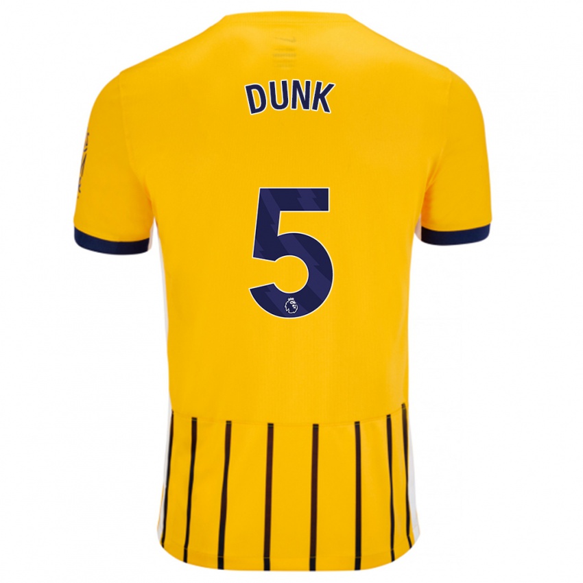 Kinder Lewis Dunk #5 Gold Blau Nadelstreifen Auswärtstrikot Trikot 2024/25 T-Shirt Schweiz