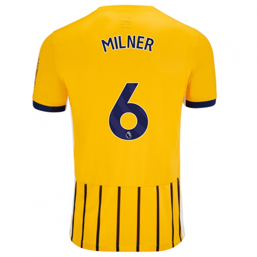 Kinder James Milner #6 Gold Blau Nadelstreifen Auswärtstrikot Trikot 2024/25 T-Shirt Schweiz