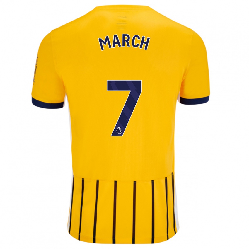 Enfant Maillot Solly March #7 Doré Bleu À Fines Rayures Tenues Extérieur 2024/25 T-Shirt Suisse