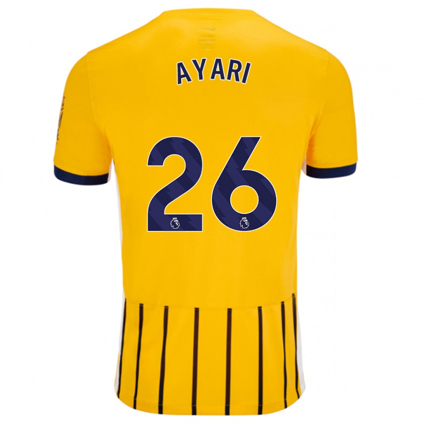 Kinder Yasin Ayari #26 Gold Blau Nadelstreifen Auswärtstrikot Trikot 2024/25 T-Shirt Schweiz