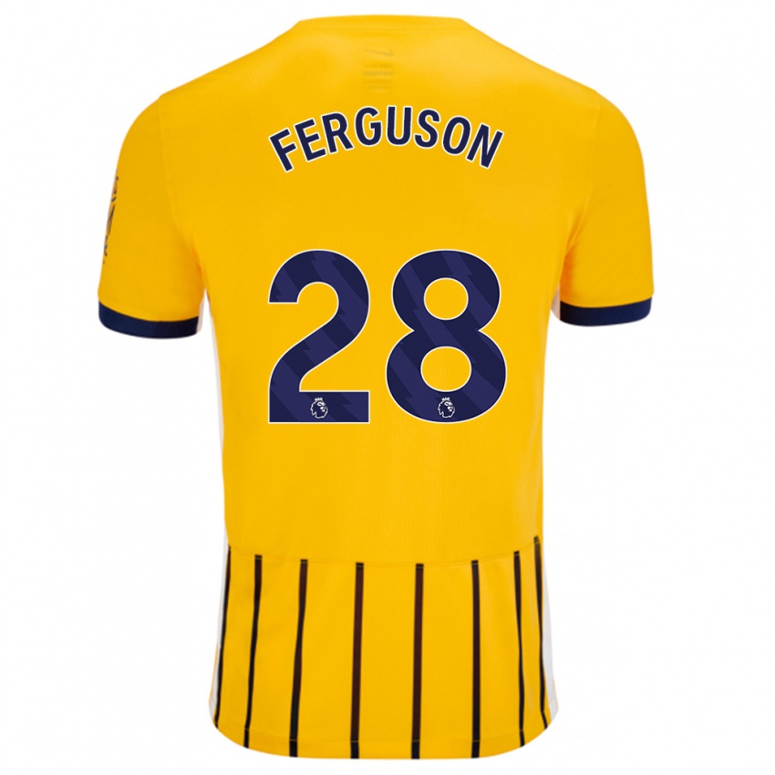 Enfant Maillot Evan Ferguson #28 Doré Bleu À Fines Rayures Tenues Extérieur 2024/25 T-Shirt Suisse