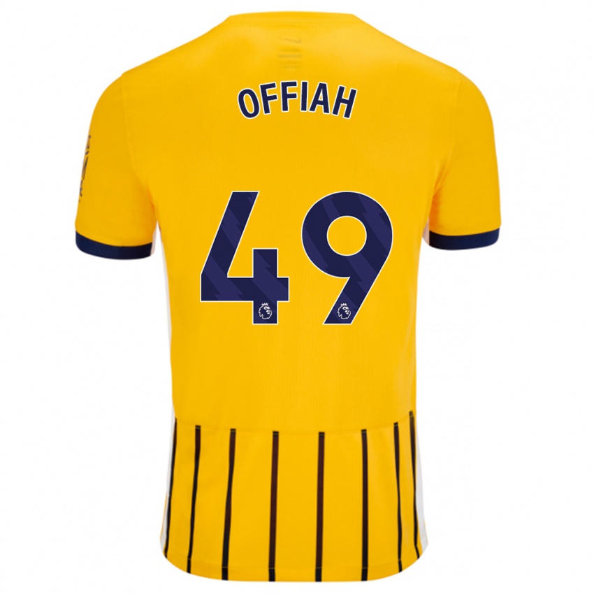 Kinder Odel Offiah #49 Gold Blau Nadelstreifen Auswärtstrikot Trikot 2024/25 T-Shirt Schweiz