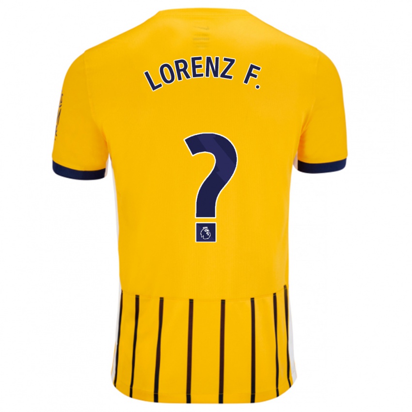 Kinder Lorenz Ferdinand #0 Gold Blau Nadelstreifen Auswärtstrikot Trikot 2024/25 T-Shirt Schweiz