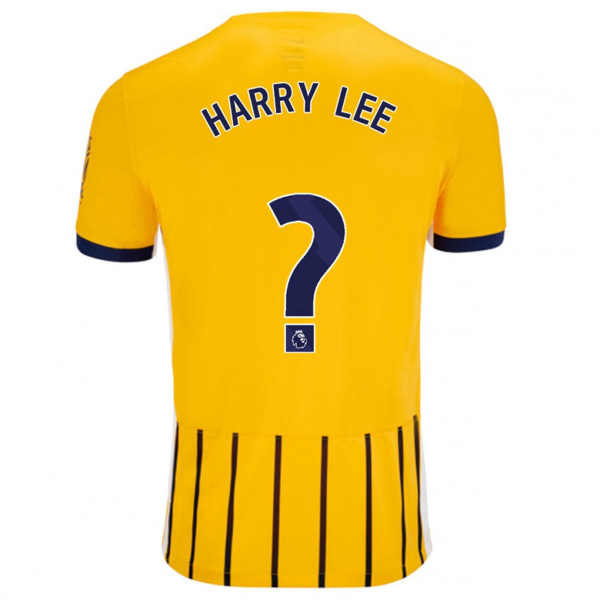 Kinder Harry Lee #0 Gold Blau Nadelstreifen Auswärtstrikot Trikot 2024/25 T-Shirt Schweiz