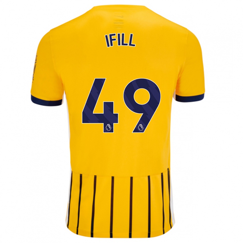 Enfant Maillot Marcus Ifill #49 Doré Bleu À Fines Rayures Tenues Extérieur 2024/25 T-Shirt Suisse