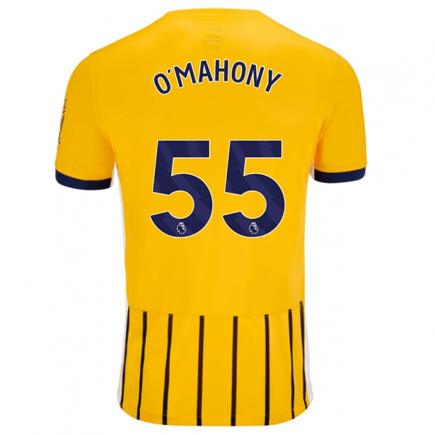 Enfant Maillot Mark O'mahony #55 Doré Bleu À Fines Rayures Tenues Extérieur 2024/25 T-Shirt Suisse