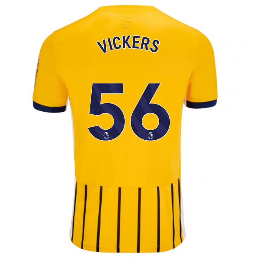 Kinder Caylan Vickers #56 Gold Blau Nadelstreifen Auswärtstrikot Trikot 2024/25 T-Shirt Schweiz