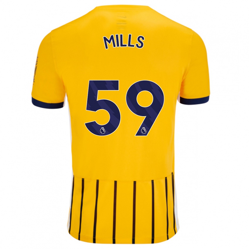 Enfant Maillot Harry Mills #59 Doré Bleu À Fines Rayures Tenues Extérieur 2024/25 T-Shirt Suisse