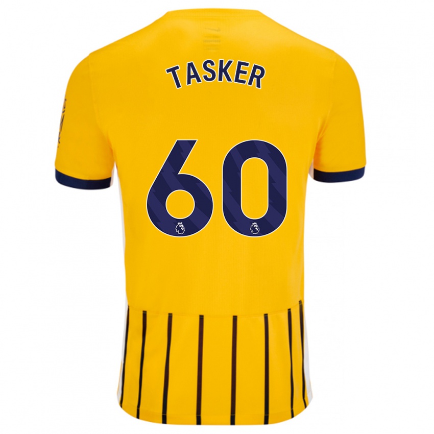 Kinder Charlie Tasker #60 Gold Blau Nadelstreifen Auswärtstrikot Trikot 2024/25 T-Shirt Schweiz