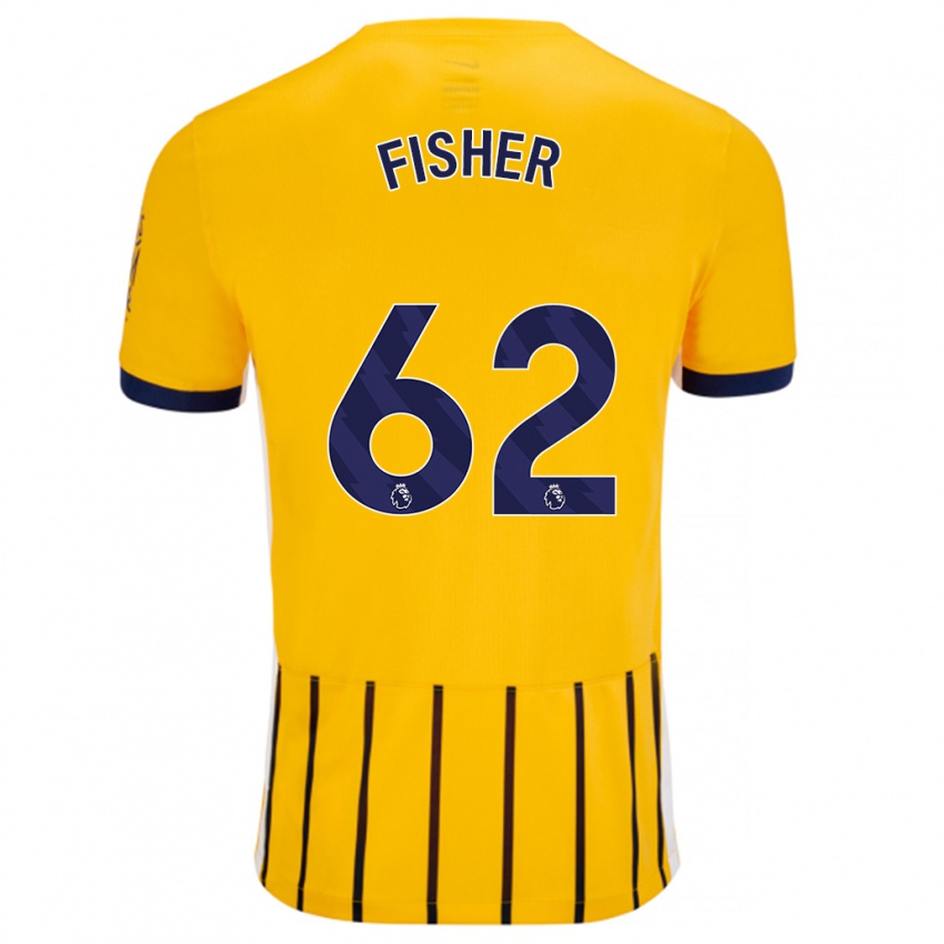 Kinder Hugo Fisher #62 Gold Blau Nadelstreifen Auswärtstrikot Trikot 2024/25 T-Shirt Schweiz