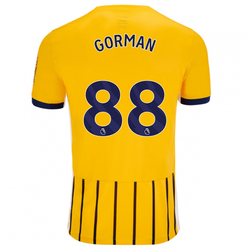 Enfant Maillot Ronnie Gorman #88 Doré Bleu À Fines Rayures Tenues Extérieur 2024/25 T-Shirt Suisse