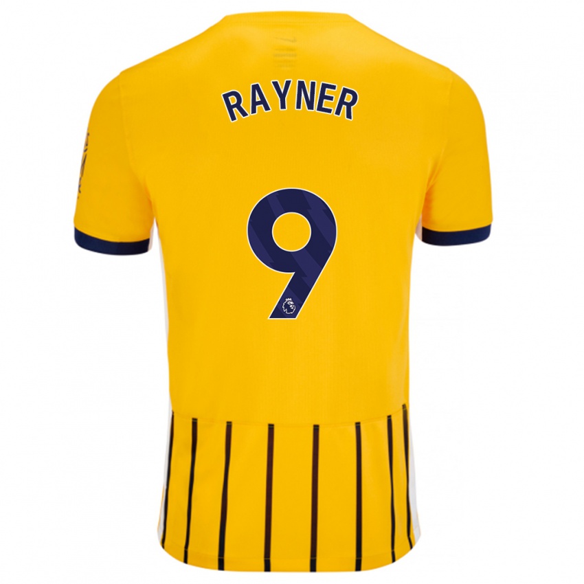 Kinder Rebecca Rayner #9 Gold Blau Nadelstreifen Auswärtstrikot Trikot 2024/25 T-Shirt Schweiz