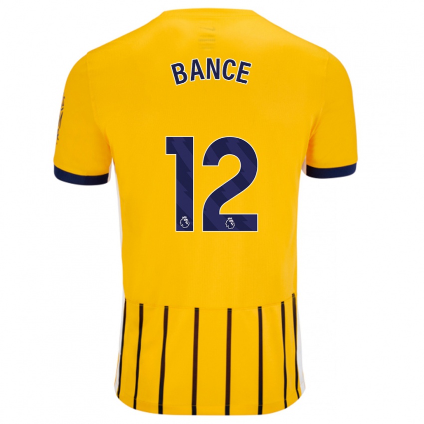 Kinder Libby Bance #12 Gold Blau Nadelstreifen Auswärtstrikot Trikot 2024/25 T-Shirt Schweiz